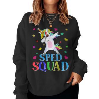 Sped Squad Special Education Unicorn Dab Teacher Women Sweatshirt - Monsterry DE