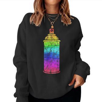 Spray Can Graffiti In Rainbow Colors Women Sweatshirt - Monsterry CA