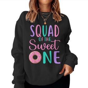 Squad Of The Sweet One Team 1St Birthday Girl Donut Party Women Sweatshirt | Mazezy CA