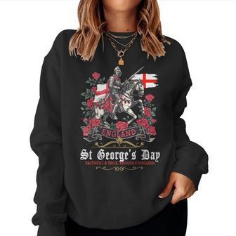 St Georges Day Outfit Idea For & Novelty English Flag Women Sweatshirt - Seseable