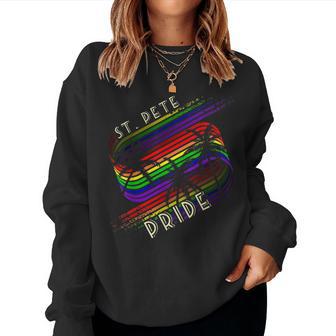 St Pete Pride Gay Pride Lgbtq Rainbow Palm Trees Women Sweatshirt - Monsterry UK