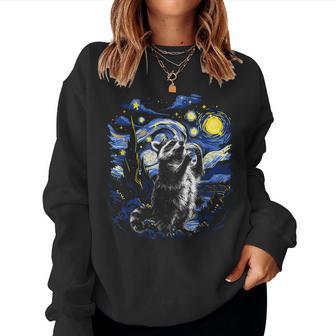 Starry Night Inspired Raccoon Raccoon Women Sweatshirt - Thegiftio UK