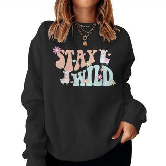 Stay Wild Llama Planner Stickers Women Sweatshirt - Seseable