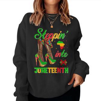 Stepping Into Junenth Like My Ancestors High Heel Women Women Sweatshirt - Thegiftio UK