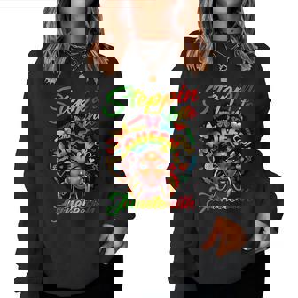 Stepping Into Junenth Black Afro Woman Like My Ancestors Women Sweatshirt | Mazezy