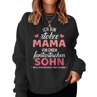 Stolze Mamaon Einer Fantastischen Sohn Slogan Sweatshirt Frauen - Geschenkecke