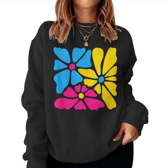 Subtle Pansexual Flower Floral Pan Pride Month Lgbtq Plant Women Sweatshirt - Monsterry AU