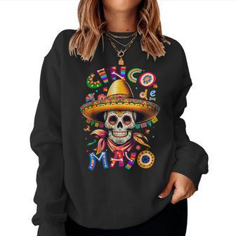 Sugar Skull Cinco De Mayo For Mexican Party Women Sweatshirt - Monsterry DE