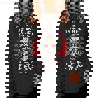 Sugar Skull For Girls Red Roses Jefa Sudadera Mujer - Regaloses