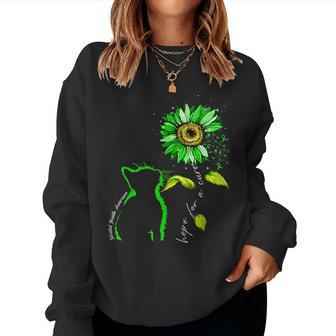 Sunflower Cat Green Mental Health Awareness Women Sweatshirt - Thegiftio UK