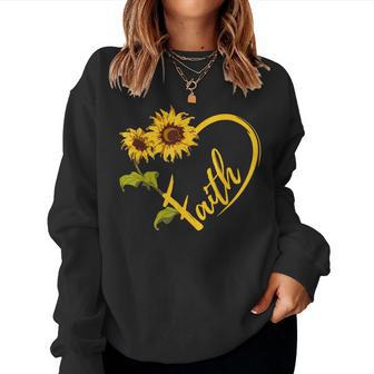 Sunflower Heart Christian Faith Graphics Flower Women Sweatshirt - Monsterry