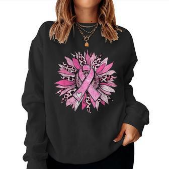 Sunflower Pink Breast Cancer Awareness Girls Warrior Women Sweatshirt | Mazezy