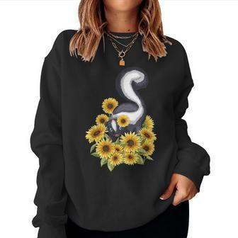 Sunflower Skunk Pet Lover Zookeeper Zoologist Veterinarian Women Sweatshirt - Thegiftio UK