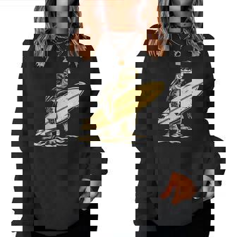 Surfer Sea Turtle Surf Board Surfing Cute Surf Women Sweatshirt - Thegiftio