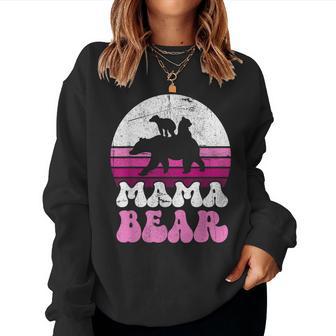 Süßer Mama Bär & Jungtiere Muttertag Rosaintage Retro Groovy Sweatshirt Frauen - Geschenkecke