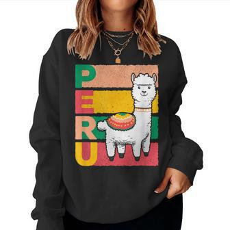 Sweet Llama Peru Illustration For A Peruvian Women Sweatshirt - Thegiftio UK