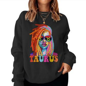 Taurus Queen African American Loc'd Zodiac Sign Women Sweatshirt - Seseable