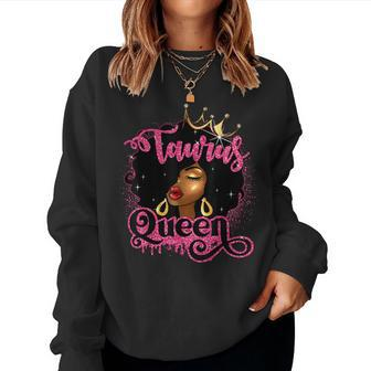 Taurus Queen African American Zodiac Birthday Afro Women Women Sweatshirt - Monsterry DE