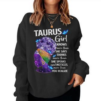 Taurus Queen Sweet As Candy Birthday For Black Women Women Sweatshirt - Monsterry DE
