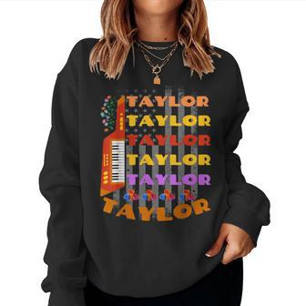 Taylor First Name I Love Taylor Girl Groovy 70'S Vintage Women Sweatshirt - Monsterry UK