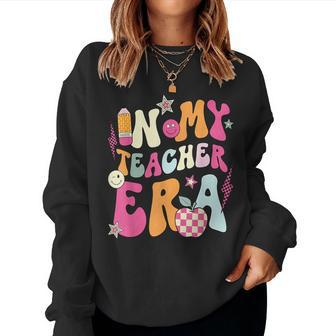 In My Teacher Era Happy 100 Days Of School Groovy Teacher Women Sweatshirt - Thegiftio UK