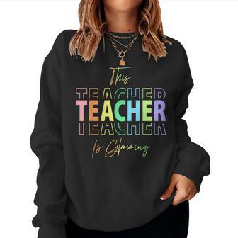 This Teacher Is Glowing Hello Summer End Of School Women Sweatshirt | Mazezy