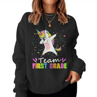 Team First Grade Unicorn 1St Grade Squad Women Sweatshirt - Monsterry