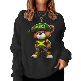Teddy Bear Jamaica Flag Jamaican Clothing & Women Women Sweatshirt | Mazezy