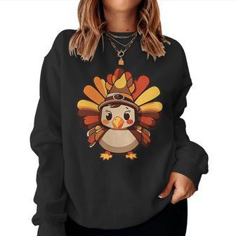 Thanksgiving Front And Back Turkey Gravy Cute Turkey Women's Women Sweatshirt | Mazezy