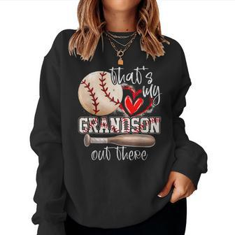 That's My Grandson Out There Baseball Grandma Women Sweatshirt | Mazezy UK
