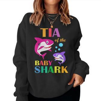 Tia Of The Baby Birthday Shark Tia Shark Mother's Day Women Sweatshirt - Monsterry CA