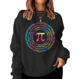 Tie Dye Pi Day March 14 2024 Rainbow 314 Pi Number Symbol Women Sweatshirt | Mazezy