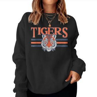 Tigers Vintage Sports Name Girls Women Sweatshirt | Mazezy