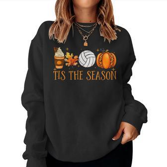 Tis The Season Pumpkin Volleyball Fall Thanksgiving Women Sweatshirt - Monsterry