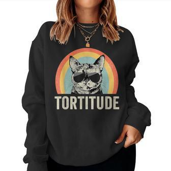 Tortitude Tortie Cat Mom Tortoiseshell Mama Women Sweatshirt - Monsterry CA