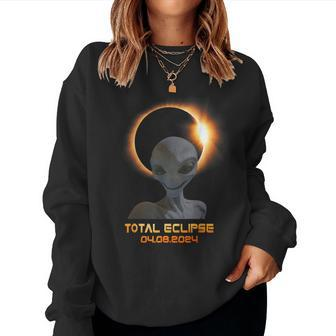 Total Solar Eclipse April 8 2024 Alien Ufo Boy Girl Women Sweatshirt - Thegiftio UK
