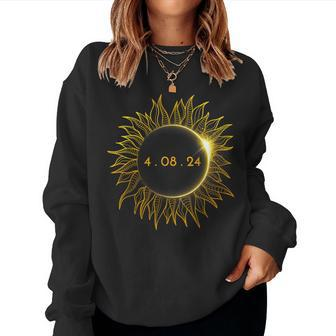 Total Solar Eclipse Eclipse Sunflower 2024 Women Sweatshirt - Seseable