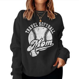 Travel Softball Mom Vintage Softball Mama Softball Player Women Sweatshirt - Monsterry AU