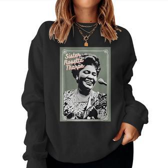 Tribute To Godmother Sister Rosetta Tharpe Portrait Women Sweatshirt - Monsterry