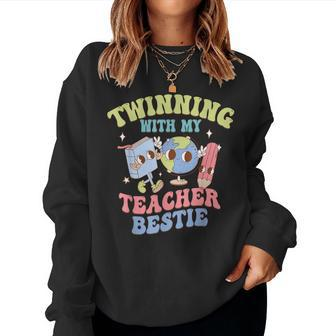 Twin Day For Spirit Week Teacher Bestie Matching Twinning Women Sweatshirt - Seseable