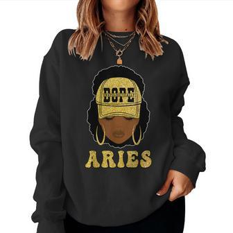 Unapologetically Dope Aries Queen Black Zodiac Women Sweatshirt - Seseable