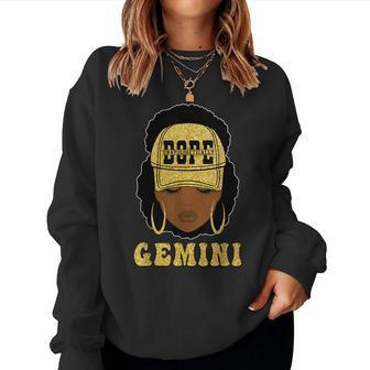 Unapologetically Dope Gemini Queen Black Zodiac Women Sweatshirt - Seseable