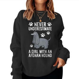 Never Underestimate A Girl With An Afghan Hound Women Sweatshirt | Mazezy