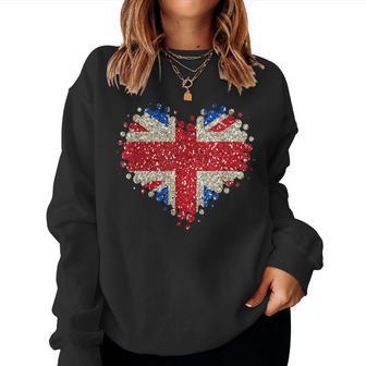 Union Jack British Flag Union Flag Heart Queen Women Sweatshirt - Thegiftio UK