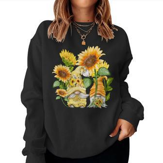 Unique Sunflower Gnome For And Hippies Floral Women Sweatshirt - Monsterry DE
