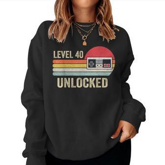 Unlocked Level 40 Birthday Video Game Controller Women Sweatshirt - Seseable