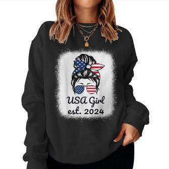 Us Citizen Est 2024 Citizenship New Usa Citizen Girl Women Sweatshirt - Monsterry