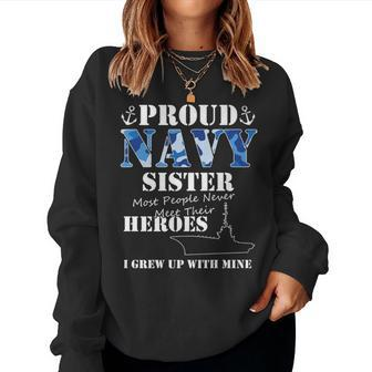 Us Military Proud Navy Sister For Men Or Women Women Sweatshirt - Monsterry DE