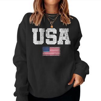 Usa Patriotic American Us Flag July 4Th Women Sweatshirt - Thegiftio UK
