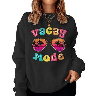 Vacay Mode Summer Vibes Sunglasses Retro Cute Girl Kid Women Sweatshirt - Seseable